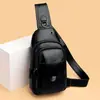 Bolsa de Peito Masculina, Bolsa Transversal de Couro Bovino, Bolsa Esportiva Casual para Homens, Bolsa de Ombro Multifuncional, Bolsa de Cintura de Couro para Viagem de Negócios ao Ar Livre para Homens