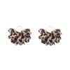 Maillard Moda Transfronteriza Tela Leopardo Exagerado Lazo de Flor Grande Arete Accesorios para la Oreja Tendencia Personalizada Combinación con Todo