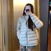 Jaqueta de plumas de ganso feminina inverno nova leve com capuz jaqueta acolchoada pequena estilo coreano solta moda casaco de algodão quente