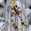 Ins Original Mickey Hambúrguer Estilo Americano Cordão Mickey Mouse Desenho Animado Acessórios com Contas Dopamina Menina Bonita