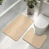 Alfombrilla de Baño con Patrón de Rombos Alfombrilla de Coral Fleece Almohadilla para el Pie del Inodoro en Forma de U Juego de Dos Piezas Alfombrilla Absorbente de Agua para Puerta de Inodoro Venta al por Mayor