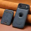 Adequado para iPhone 18 Promax 2 em 1 Magsafe Carregamento Sem Fio Magnético Porta-Cartões Capa de Couro para Celular