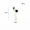 Buquê de Rosa Esmaltada Zibo Mini Arranjo de Flores Artificiais de Vidro Decoração de Mesa Artesanato Presente de Dia dos Namorados