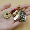 Latão Zhao Gongming Zodíaco Deus da Riqueza Ordem Key Chain Pingente para Riqueza e Segurança Homens e Mulheres Personalidade Pingente Chave