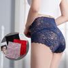 1064 Cintura Alta Barriga Levemente Modelada plus size Sexy Desejo Puro Renda Leve Roupa Íntima Algodão Puro Virilha Calcinhas Altas Elásticas para Mulheres
