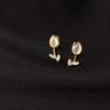 Naran aretes de tuerca de plata esterlina s925 Tulipán hueco ópalo sintético temperamento dulce y gentil M02310