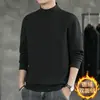 Camiseta térmica de polar para hombre al por mayor para otoño e invierno, color liso, corte ajustado, que retiene el calor, moderna, de manga larga