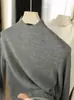 Ropa Especial Zhengqi/Suéter de punto fino 30% lana, 60 hilos, con patrón de espiga, top de punto sin costuras adelgazante de manga larga para mujer, otoño