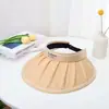 Sombrero de Sol con Visera para Exteriores Fresco Sombrero de Sol para Mujer Sombrero de Sol de Verano con Visera Grande Anti-UV con Parte Superior Abierta Playa
