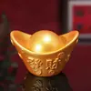 Adorno Qi Qi Fortuna Yuanbao Artesanía de Resina Yuanbao Realista de Oro Sólido Decoración Regalo