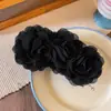 Pinza de Plátano con Flor Amarilla Estilo Yi Mengling Pinza Vertical para Mujeres Verano Dulce Clip para Cola de Caballo Alta Trenza Horquilla