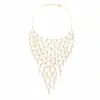 Colar de Cristal com Malha Oca Exquisita ZA com Pingente de Cristal Gota d'Água, Adequado para Casamentos, Bailes e Diversas Ocasiões, Colar Feminino