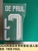 Colección Camiseta de Visitante Mundial 2026 Argentina Versión Adulto Jersey Grado B Número Letra Impresión por Transferencia Térmica