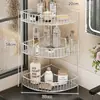 Prateleira de Banheiro Multicamadas de Canto Sem Perfuração Bancada de Vaso Sanitário Mesa de Dormitório Caixa de Armazenamento para Cosméticos