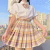 2024 nueva colección japonesa uniforme JK falda a cuadros traje de manga corta para mujer falda plisada uniforme escolar jk para estudiante venta al por mayor generación