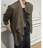 Camiseta de Gola Alta de Manga Longa Estilo Old Money para Homens, Outono Cleanfit Camisa Base Irregular com Proteção Solar para Casais