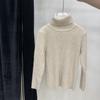 Otoño e Invierno 2025 Tejido de Punto Suave para Niñas Pequeñas, Suéter de Cuello Alto Grueso y con Forro Polar para Niñas