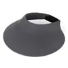 Novedad de Verano Sombrero de Ala Ancha 15cm Sin Costuras Color Sólido Protector Solar Sombrero de Copa Abierta Protección UV Simple Versátil Sombrero de Protección Solar