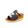 Sandalias de verano 2019 para mujer, con plataforma y cuña, de tacón alto y suela gruesa.