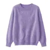 Novedades para Otoño/Invierno 26: Suéter básico de polar con cuello redondo, jersey de polar de cachemira de seda de mora, suéter de lana de corte holgado