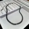 Collar Cuadrado de Pedrería Super Brillante Transfronterizo Europeo y Americano Lujo Ligero Sensación de Alta Gama Diseño de Cadena para Clavícula Moda Nicho para Mujeres