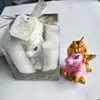 Venda Direta da Fábrica Velas de Bolo de Aniversário de Unicórnio Rosa Flor de Rosa Flor de Unicórnio Velas de Aniversário