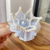 Grampo de Cabelo de Rede com Coroa Tridimensional de Pérolas para Crianças Grampo de Cabelo de Ano de Aniversário Acessórios de Cabelo Estilo Ocidental Doce Elegante Presilha Superior