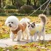 Nuevo chaleco de polar sin mangas de otoño e invierno para perros, ropa de perro de dibujos animados para perros pequeños y medianos, ropa para mascotas para exteriores con correa