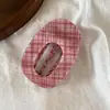 Pinza para el pelo básica versátil estilo coreano con estampado floral a cuadros, lazo y lunares, pinza de pico de pato ovalada grande para mujer