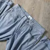Jeans Rectos de Verano Ultra-delgados de Tencel Transpirables Color Azul Claro Lavados Suaves de Sarga Elásticos de Cintura Media-Alta de Negocios para Hombre