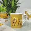 Prato de Jantar Ocidental em Porcelana Fina Estilo Europeu de Luxo Leve Prato de Espetinho para Casa Xícara de Café para Banquete Bule Caneca de Presente para Escritório