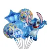 Animación Transfronteriza Lilo y Stitch Stitch Rosa Set de Globos de Película de Aluminio Arreglo de Cumpleaños Globo de Dibujos Animados Papel Día de Año Nuevo