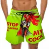 Pantalones de Playa para Hombre Divertidos Estampado 3D de Pavo de Pascua Bañador Plátano Burlón Pantalones Cortos Casuales Europeos y Americanos