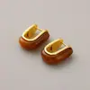 Pendientes de Aguja de Plata S925 con Nuevo Esmalte para Mujer Nicho Lujo Accesible Diseño Elegante Pendientes de Gama Alta Hebillas de Oreja al por Mayor