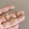 Danza de Flores de Primavera ~ Atmósfera Primavera Verano Aretes de Flor con Borla de Perlas Pendientes de Vacaciones Costeras para Mujer Joyería de Oreja de Nicho