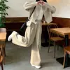 Chaqueta casual de manga larga para mujer, nuevo traje de moda otoño 2026 con pantalones de pierna ancha ajustados