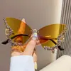 Óculos de Sol Borboleta Olho de Gato Sem Aro Óculos de Sol Populares Feminino Masculino Tons Óculos de Sol Grandes feminino Masculino Festa Viagem Óculos