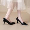 Zapatos de Tacón Alto Color Nude Personalizados para Mujer con Tacón Fino, Nuevo Modelo Primavera 2026, Zapatos de Trabajo Negros Profesionales para Mujer