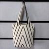 Bolsa de Ombro com Padrão de Onda Nórdica Bolsa Tote de Grande Capacidade Bolsa Transversal de Top Aberto Tecida Finamente Bolsa Balde Bolsa de Mão Feminina Bolsa Transversal