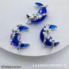 Colgante de Luna con Purpurina Fina Envuelto en Rosa Colgante DIY Joyería Hecha a Mano Pendientes Pulsera de Cuentas Collar Material Accesorios