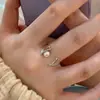 Anel de Prata Esterlina 925 com Pedra Irregular Feminino Nicho Luxo Leve Alto Padrão Sensação Dedo Indicador Não Consegue Parar Cor Anel Aberto Tendência
