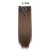 Conjunto de 7 peças de extensões de cabelo clip-in de 60cm, cabelo liso e cacheado europeu e americano, cabelo sintético para aumentar o volume, e-commerce transfronteiriço