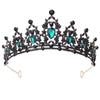 Coroa de Princesa Europeia e Americana para Festa de Aniversário Cruzada Liga de Zinco Strass Coroa de Noiva Adorno de Cabeça Acessório de Cabelo para Vestido de Noiva Faixa de Cabeça