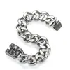 Nuevo Pulsera de Acero de Titanio Punk Calavera Personalizada para Hombres, Moda Callejera Retro Hebilla Brillante Joyería de Mano
