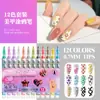 Set de 12 Colores de Bolígrafos Graffiti para Uñas, Marcadores de Pintura de Uñas DIY, Bolígrafos de Secado Rápido, Bolígrafos de Arte para Uñas Coloridos, Herramientas de Arte para Uñas