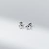 Pendientes Eloch de plata de ley 925 con cuentas redondas, estilo nicho, con diseño de rosca, joyería para orejas de aro M04345