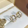 Pendientes de Perla C de Metal con Aguja de Plata 925 para Mujer 2022 Nueva Moda de Lujo Ligero Anillo Joyería para Oreja