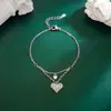 Pulsera de Corazón de Doble Capa de Verano para Niñas, Diseño de Nicho Ins de Lujo Ligero, Sensación de Alta Gama, Nueva Joyería de Amistad Estilo 2022