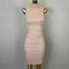 Ropa de Mujer de Comercio Exterior Dongdaemun Coreana, Pura y Atractiva, Sensación de Alta Gama, Sexy y que Favorece la Figura, Cuello Semi-Alto, Sin Mangas, Vestido Bodycon
