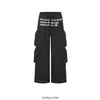 Pantalones de carga de estilo ins de moda para hombre y mujer, adelgazantes, modernos, de corte holgado, estilo retro americano workwear, pierna ancha estampada